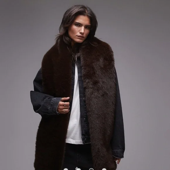 Stylish Brown Fur Scarf - Picture 3 of 5